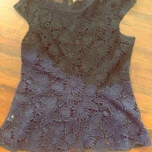 Anthropologie Flower Embroidery Top